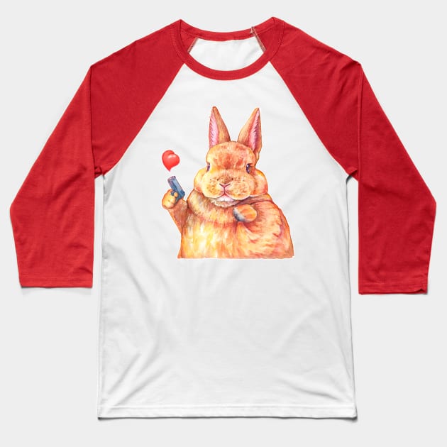 Valentine's Bunny Baseball T-Shirt by LilianaTikage